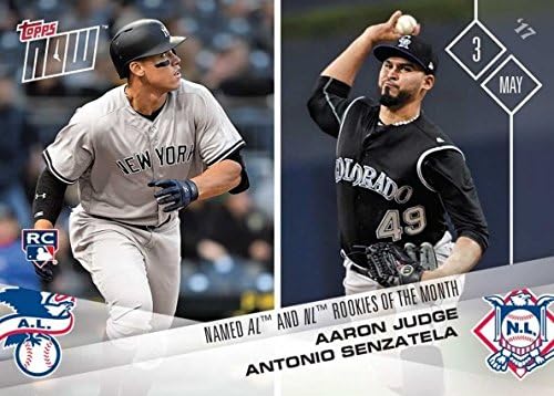 2017 Topps Now Baseball #108 Aaron Judge/Antonio Senzatela Rookie Card - Only 618 made!