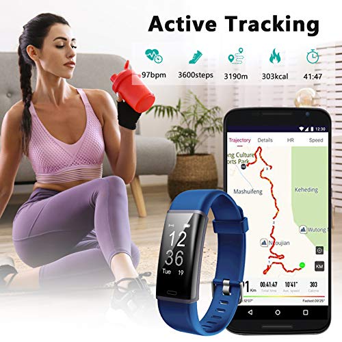 Lintelek Fitness Tracker Heart Rate Monitor, Activity Tracker, Pedometer Watch with Connected GPS, Waterproof Calorie Counter, 14 Sports Modes Step Tracker for Women, Men and Gift - Thumbnail 4