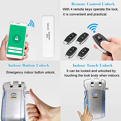 WAFU 010 Smart Remote Control Door Lock with Touch Button, Wireless WiFi Anti-Theft Invisible Lock - Image 4