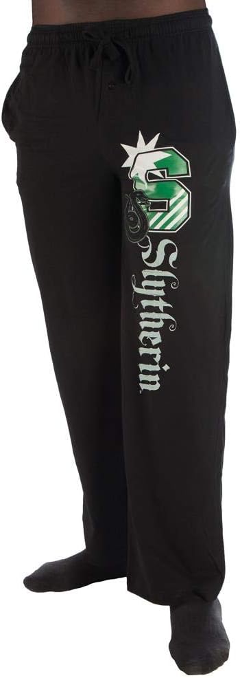 Harry Potter S Slytherin Logo Print Men's Sleep Pajama Pants