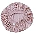 Sosun Beauty Double Layer Blush Pink Satin Sleep Bonnet with Tie Band and Free Matching Sleep Mask