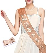 Konsait Glitter Rose Gold Talk Thirty to Me Sash-30th Birthday Sash- 30 Bday 30 Birthday Gift Bir...