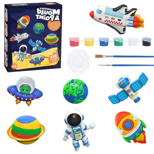 Jade Hare Paint Your Own Outer Space Kids Crafts and Arts Set Painting Kit Birthday Gifts DIY Plaster Craft for 6,7,8,9,10,11,12 Year Old Boy Girl Toddler Child Teenage Gift