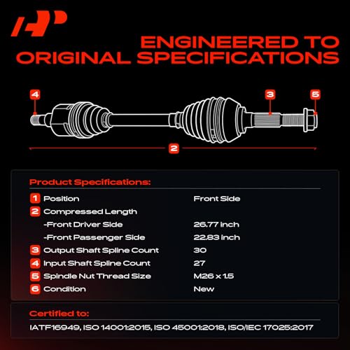 Image of A-Premium Set of 2 Front CV Axle Shaft Assembly
