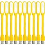 FINENIC USB LED Light Lamp for Power Bank, Portable Eye Care Mini Night Light with Flexible Arm, USB Gooseneck Reading Lamps Book Light,Compatible for Desktop, Notebook Laptop (10-Yellow)