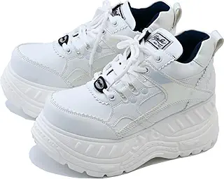 [ ヨースケ YOSUKE ] 厚底スニーカー レディース 歩きやすい 8cm 安定感のある台形ソール 軽量 サイドジッパー付き