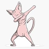 Funny Dabbing Sphynx Cat Sticker Bumper Sticker Vinyl Decal 5