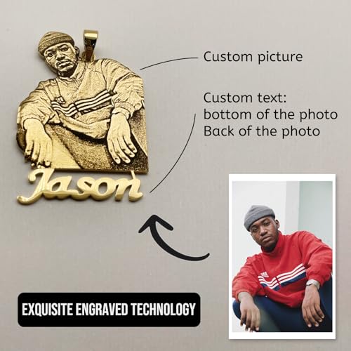 3UMeter Custom Necklace Personalized Necklaces for Women Men Engraved Picture Photo Pendant Necklace 18K Gold Silver Plated Necklace2