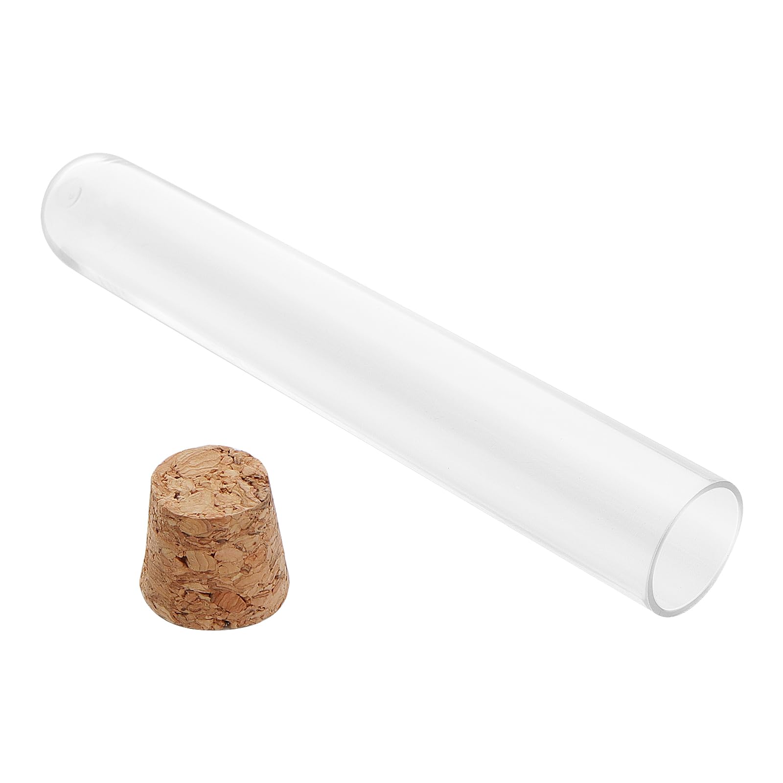 Lot de 120 tubes à essai avec bouchon, 16 x 100 mm, en plastique transparent, tubes à essai pour fleurs, bricolage, Candy Spices