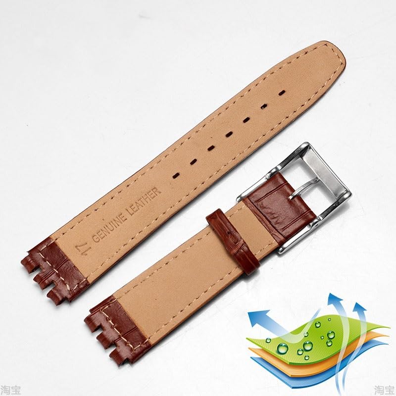 Bracelet montre Swatch cuir véritable 19mm anti-usure - 5