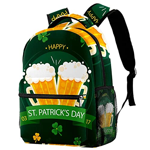 Sac à dos St Patrick trèfle vert multicolore pour l'école des filles et garçons
