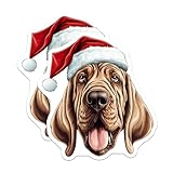 (2 Pack) Bloodhound Christmas Magnets - Santa Dog Decor - Holiday Canine Fun - 5 Inches On Longest Side - Thick Durable Magnet - Made in USA - MAG26138