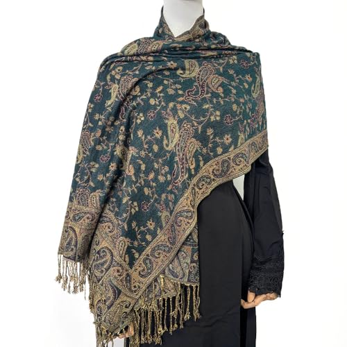 Faticinfa Women's Hijab Pashmina Shawls Wraps,Double-sided Paisley Vintage Scarf With Tassels2