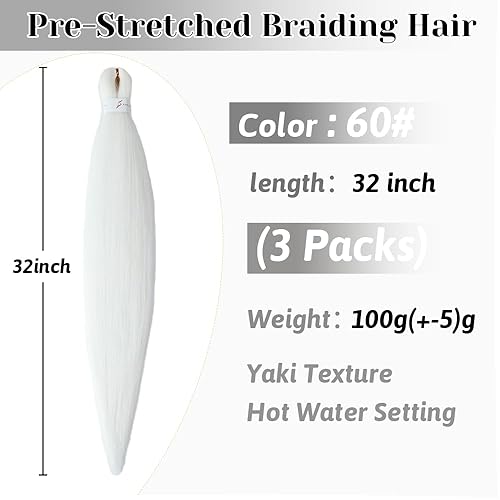 Vista 268 de Brown Braiding Hair 26 Inch Pre stretched Braiding Hair Extensions Yaki Braids Hair Hot Water Setting Synthetic Hair Colored Braiding Hair Pre 30#
