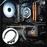 newatty 2 Pack PWM Fan Splitter 1 to 3, 4 Pin Fans Extension Cable 30cm Braided Y Fan Splitter Adapter Cable for Computer PC Chassis Expand CPU Cooler - Image 6