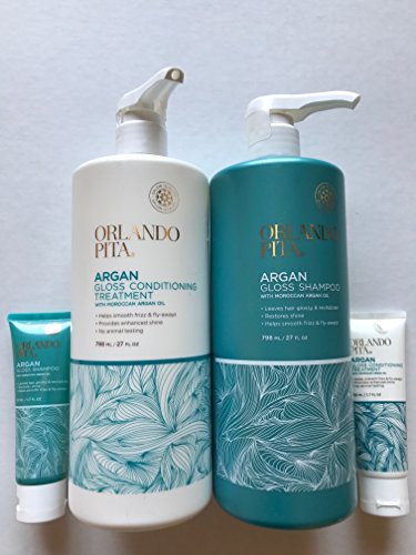 Argan Gloss Shampoo and Conditioning Treatment Set plus Travel Size Duo