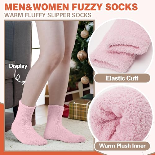 Image of Fuzzy Socks Fluffy Thick Warm Winter Soft Cozy Plush Sleep Home Fleece Cabin Soft House Socks for Women Men