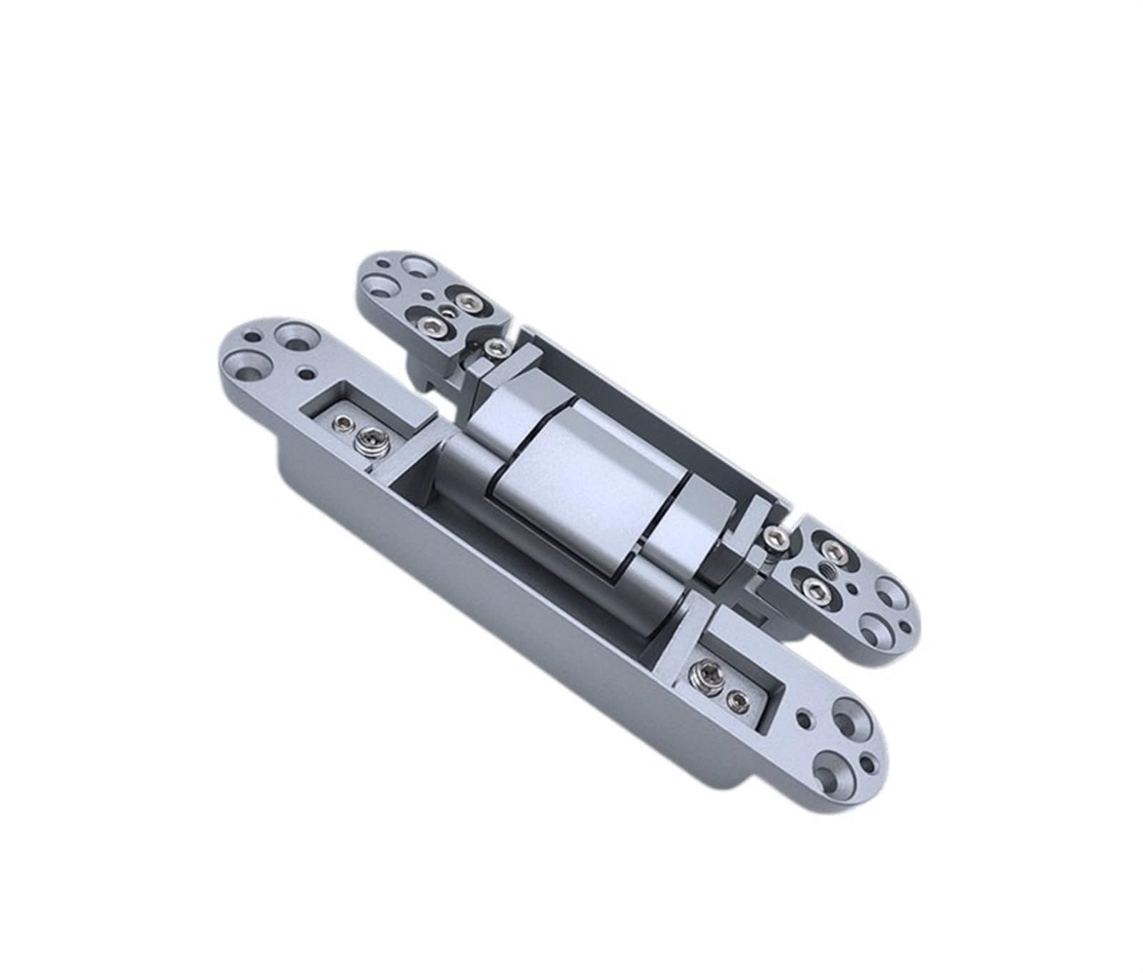 Charnière de porte dissimulée 3D réglable en acier argenté pour porte en bois