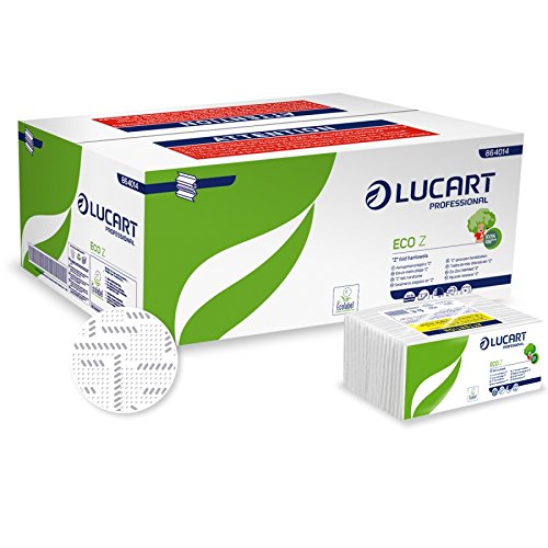 Asciugamani intercalati Lucart - Z - 2 veli - carta ecologica - 23x23,5 cm - 864014 (conf.18)