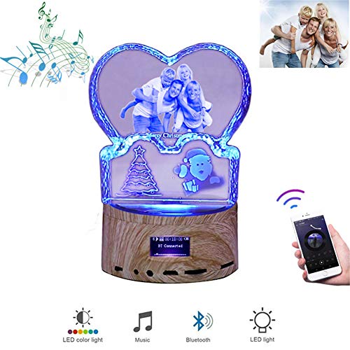 Preisvergleich Produktbild Personifizierte Weihnachtsgeschenk-Lampen-Gewohnheit gravierte Musik-Lichter des Foto-3D Bluetooth(Bunt 14.2 * 9cm)