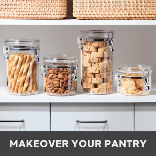 Oggi Jumbo Clear Canister with Clamp Lid, 150 oz - Airtight Food Storage Container, for Kitchen & Pantry Storage of Bulk, Dry Foods Including Pasta, Flour, Sugar, Coffee, Rice, Tea, Spices & Herbs - Thumbnail 5