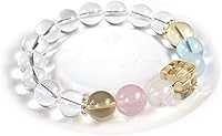 Vista 36 de Precious Gemstone Natural Crystal Healing Bracelet, Rutilated Quartz, Moonstone, Quartz Handmade Original Design Bracelet