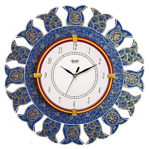 Image of Ajanta Mandala MDF Wooden Wall Clock for Home Decor 33 cm