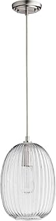 Quorum 8044-65 Transitional One Light Pendant in Pewter, Nickel, Silver Finish,