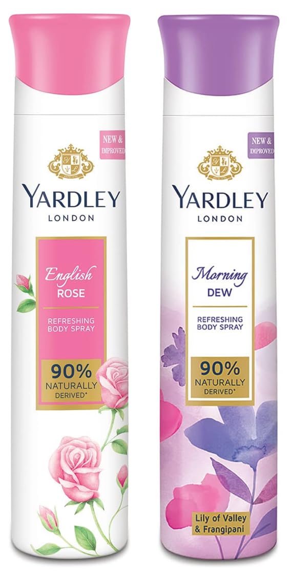 London Morning Dew Refreshing Deo Spray For Women, 150Ml & English Rose Refreshing Deo For Women, 150Ml