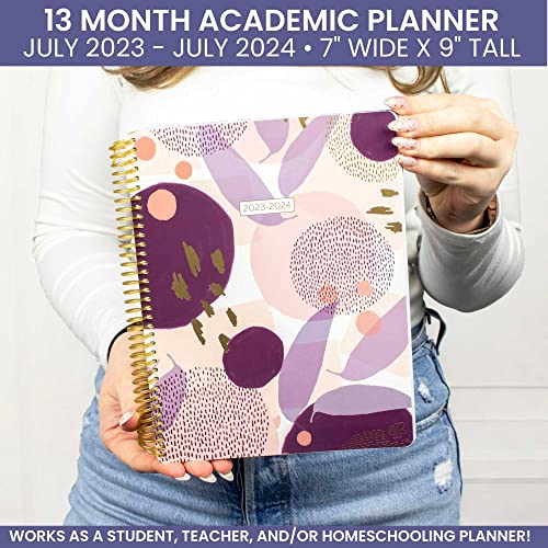 Daisy By Bloom Daily Planners 2023-2024 Academic Year Student Day Planner (July 2023 - July 2024) - Elementary Through Middle School Calendar Agenda Book - 7” X 9" - Modern Abstract, Purple #TOP1