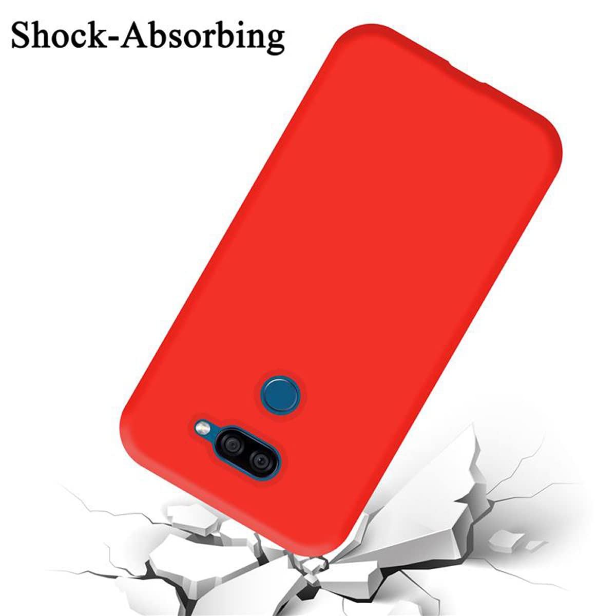 cadorabo Case works with LG L40 in RED - Shockproof and Scratch Resistant TPU Silicone Cover - Ultra Slim Protective Gel Shell Bumper Back Skin