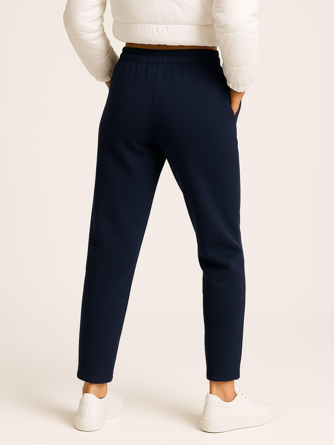 BLINKIN Women’s Fleece Track Pants | Warm Winter Joggers with Pockets | Soft Cosy Sweatpants & Gym Pants for Women (248-Navy Blue,Size_2XL) 2