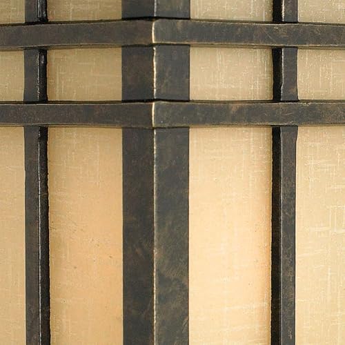 Image of Quoizel Hillcrest 13 inch Outdoor Wall Lantern, Imperial Bronze | White Linen Textured Glass, Mission Style, ETL Wet Rated