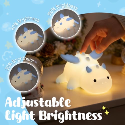 Image of LEDHOLYT Sweet Deer Kids Night Light - Silicone Nursery Lamp for Baby and Toddler, Animal Lamp for Boys and Girls, Squishy Bedroom Light, Cute Illumination for Kids Room
