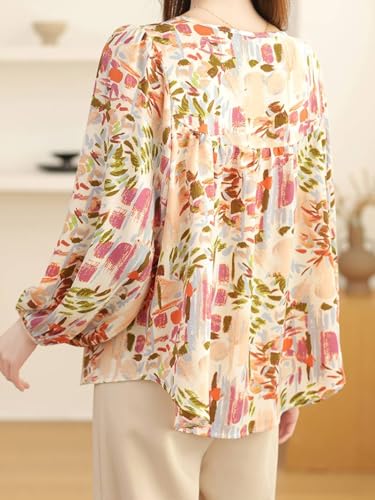 Image of TOPLOT Women's Shirt Top | Elegant Floral and Artistic Prints for a Stylish Look | Long Puffed Sleeves for a Trendy Touch | Stylish Available in Pack of 2 (5233)