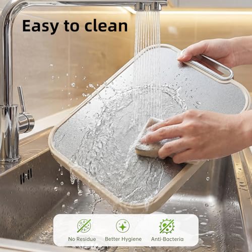 Tabla de Cortar de Titanio para Cocina, Tabla de Corte No Tóxica 2 en 1 con Dos Caras, Grado Alimentario 100 % Titanio Puro y Polipropileno, Ideal para Carnes, Verduras y Cocina Familiar miniatura 7