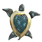 Hanizi Metal Sea Turtle Wall Decoration Wall Sculpture Hanging Art Indoor Outdoor, 12.2 x 11.8 inches…