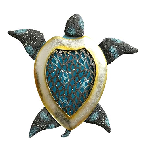 Hanizi Metal Sea Turtle Wall Decoration Wall Sculpture Hanging Art Indoor Outdoor, 12.2 x 11.8 inches…