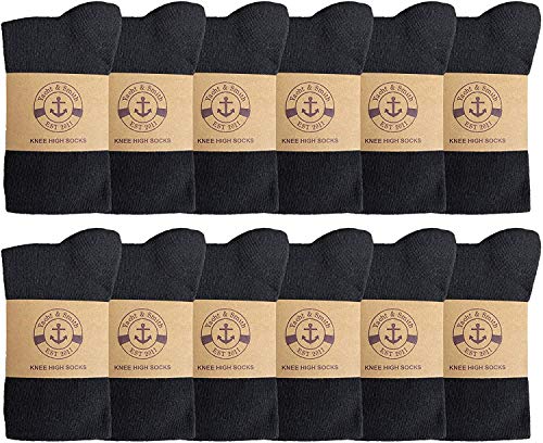 Yacht & Smith 6 Pairs of SOCKSNBULK Girls Knee High Socks, Solid Colors3