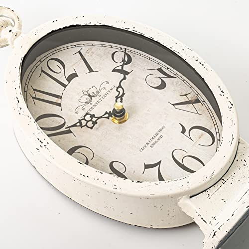Clwjkh Vintage Desktop Clock Shabby Chic Metal Oval Desk Clock For Bookshelf, Mantel, Countertop Decoration #TOP1