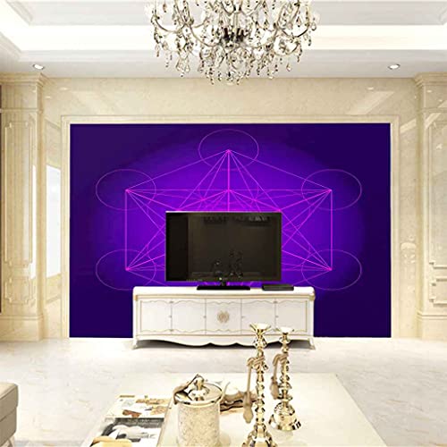 Papier peint auto-adhésif géométrique violet 3D rénovation murale 400x280