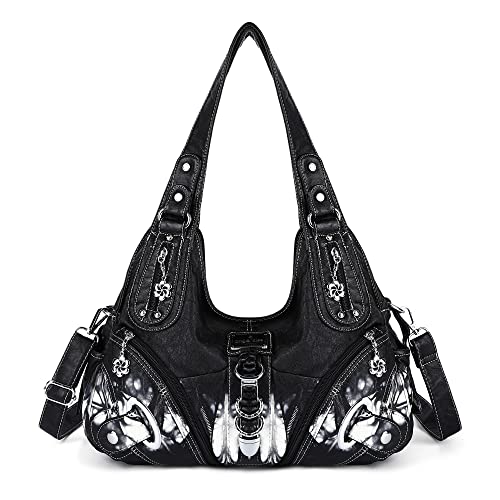 Angelkiss Hobo Bolsas e bolsas femininas bolsa de mão bolsas femininas grandes bolsas de ombro diárias, Z - preto, Large