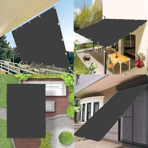 Voile d'ombrage rectangulaire avec oeillets et cordons extérieur