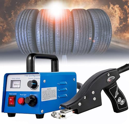 GEJLELDS Máquina ranuradora de neumáticos, 220V 400W Máquina ranuradora de neumáticos para automóviles y Camiones en Forma de U/V, Máquina ranuradora de neumáticos de Caucho Profesional de Hierro