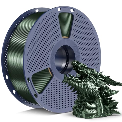 Image of SUNLU Silk PLA+ Filament 1.75mm, Chrome Like Gloss Finish, Smooth Silk Texture, Upgraded Formula for Stable Printing, PLA Plus 3D Printer Filament, 1kg Reusable Spool (2.2lbs), Black Jade