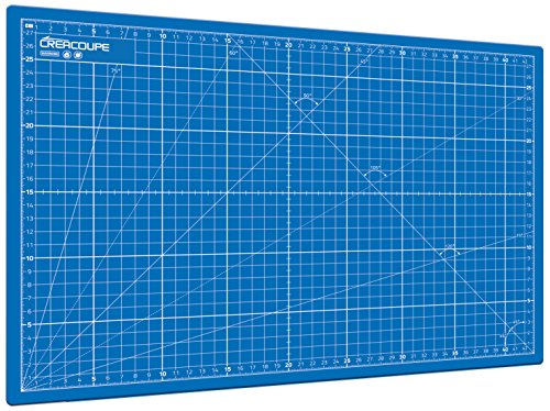 Tapis de découpe auto-cicatrisant BLEU 90x60cm (A1), gradué en CM, surface matte antidérapante - planche de découpe pour couture,patchwork,cutter rotatif