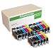 Inkjetcorner 15 Pack Compatible Ink Cartridges NEW CHIPS for PGI-250XL BK CLI-251XL BK C M Y Canon Pixma IP7220 MG5420 MG5422 MG5520 MG6320 MX722 MX922