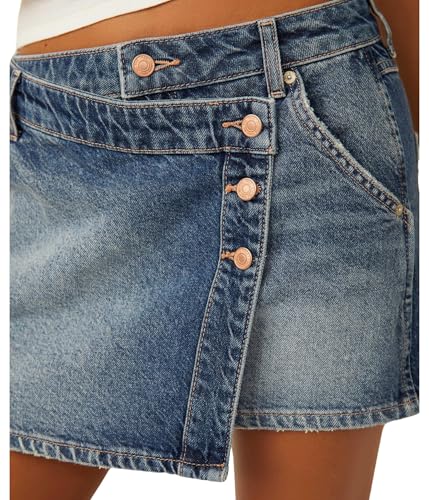 Free People Women's Wynne Denim Skirt, Cornflower3