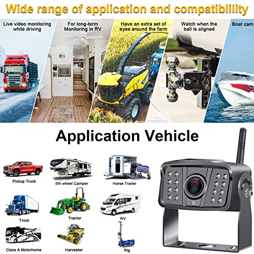 Amtifo Rv Backup Camera Wireless Hd 1080P Bluetooth 2 Travel Trailer Rear View Cam System 7 Inch Dvr Monitor Truck Camper Infrared Night Vision Reverse Cameras Adapter For Furrion Pre-Wired Rvs A9 #TOP7