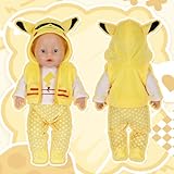 Baby Doll Clothes for 14-18 inch Baby Dolls , 4 Pcs Yellow Squirrel Dolls Clothes Outfits with 1 Top 1 Waistcoat 1 Trousers 1 Socks for 30-45 cm Dolls Gifts for Boys and Girls - Image 3